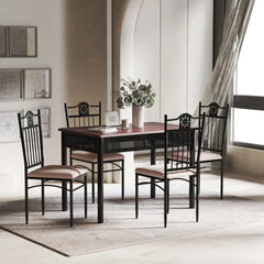 GOFLAME 5-Piece Dining Table & Chair Set – Modern Kitchen & Breakfast Bar Furniture