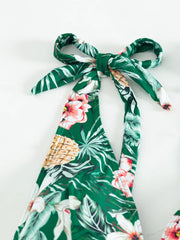 VigoBreviya 3-Piece Mesh Bikini Set – Printed Push-Up High Waist Swimsuit