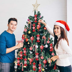 Red and White Candy Christmas Tree Decorations