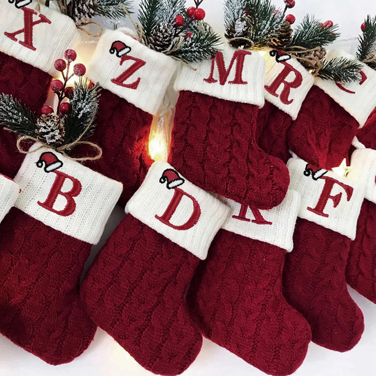 Mini Knitted Letter Stocking Decoration