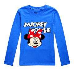 Girls' Minnie Long-Sleeve Cartoon T-Shirt – Fun & Casual