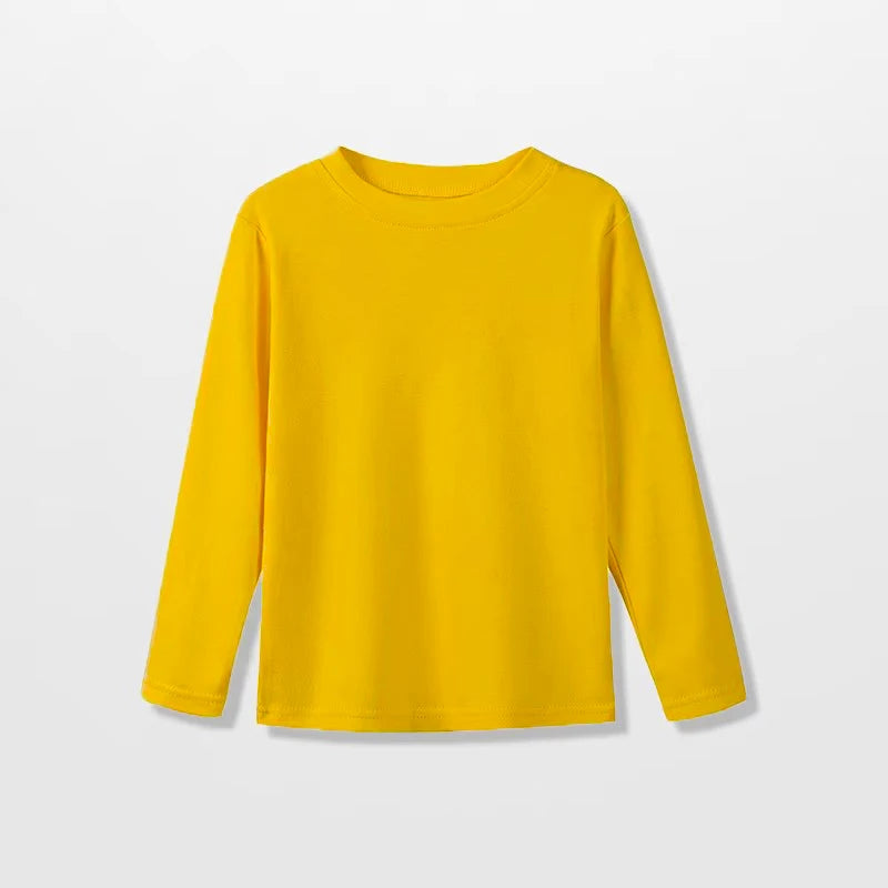 Kids' 100% Cotton Long Sleeve T-Shirt, 7 Colours