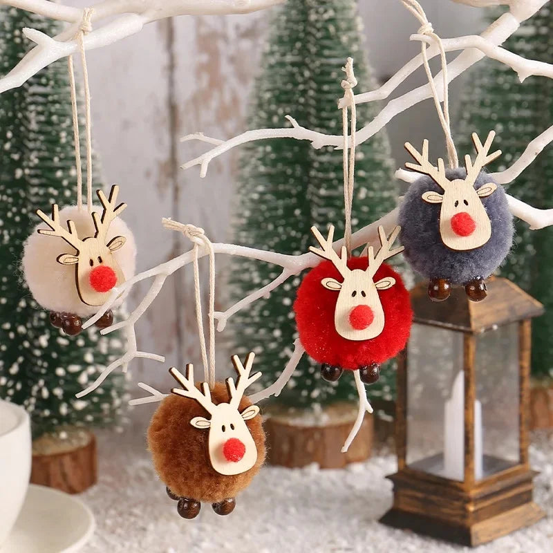 Felt Reindeer Christmas Decorations, Set of 4