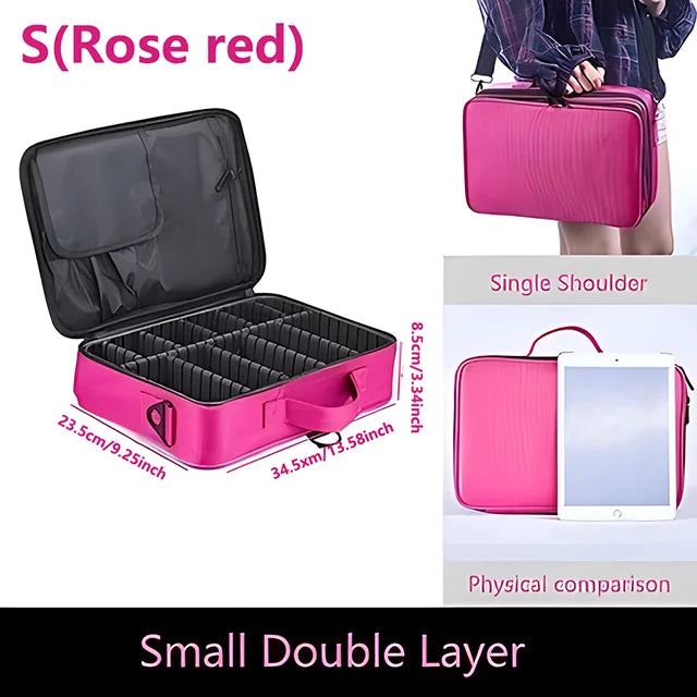 Large Makeup Case with Adjustable Dividers