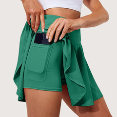 Women's High-Waisted Sports Skort – Lightweight Tennis & Yoga Skirt with Built-In Shorts