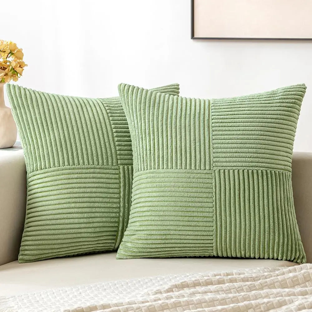 Corduroy Patchwork Cushion Cover
