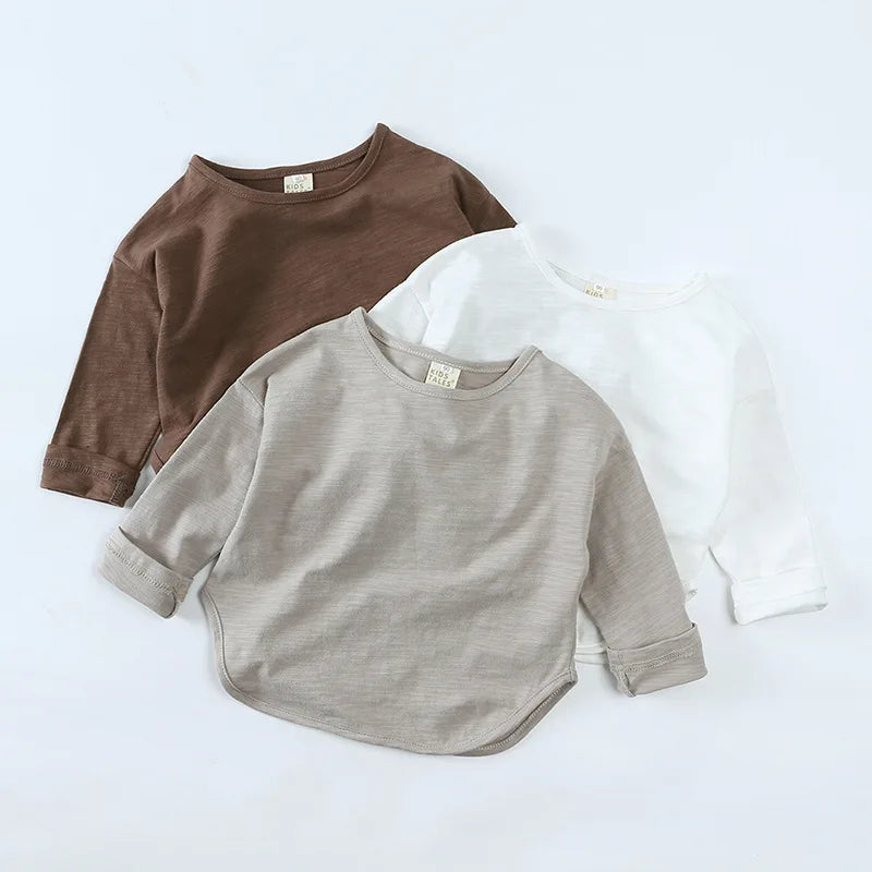 Kids' Cotton Long Sleeve Top, Relaxed Fit