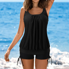 BreezyFit 2-Piece Tankini Swim Set – Drawstring Shorts & Sleeveless Top