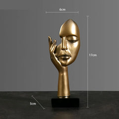 Abstract Mask Resin Statue – Modern Home & Office Decor