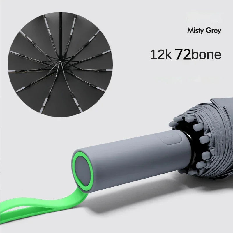 Automatic Folding Umbrella, 72 Reinforced Ribs
