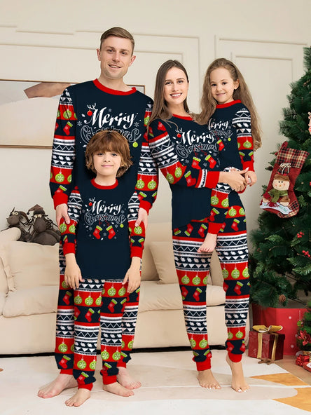 Festive Cartoon Family Christmas Pyjama Set