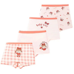 Girls' Cotton Boxer Briefs, Pack of 4