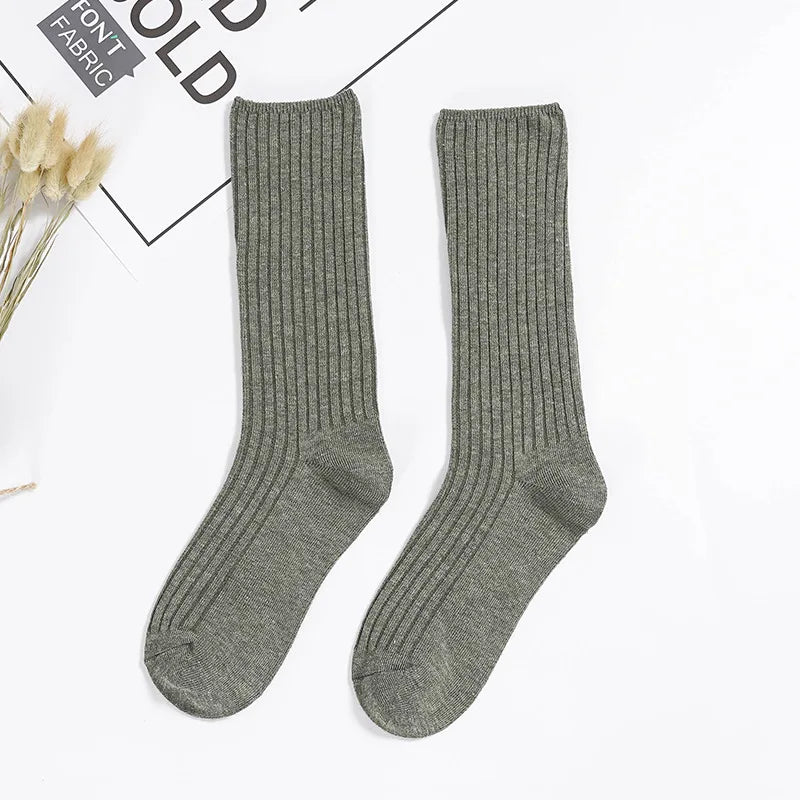Women's Ribbed Crew Socks