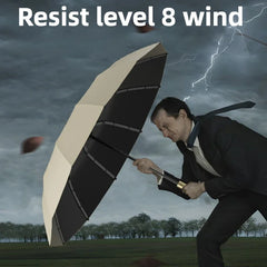 Windproof Automatic Folding Umbrella, Reinforced Ribs