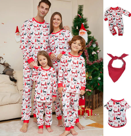 Festive Family Christmas Pyjama Set with Deer Print