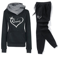 Women's Casual Tracksuit – Hooded Pullover & Sweatpants Set
