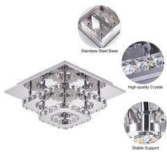 KOMORE 36W Crystal LED Ceiling Light – Modern Flush Mount, Cool White