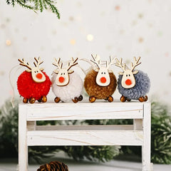 Felt Reindeer Christmas Decorations, Set of 4