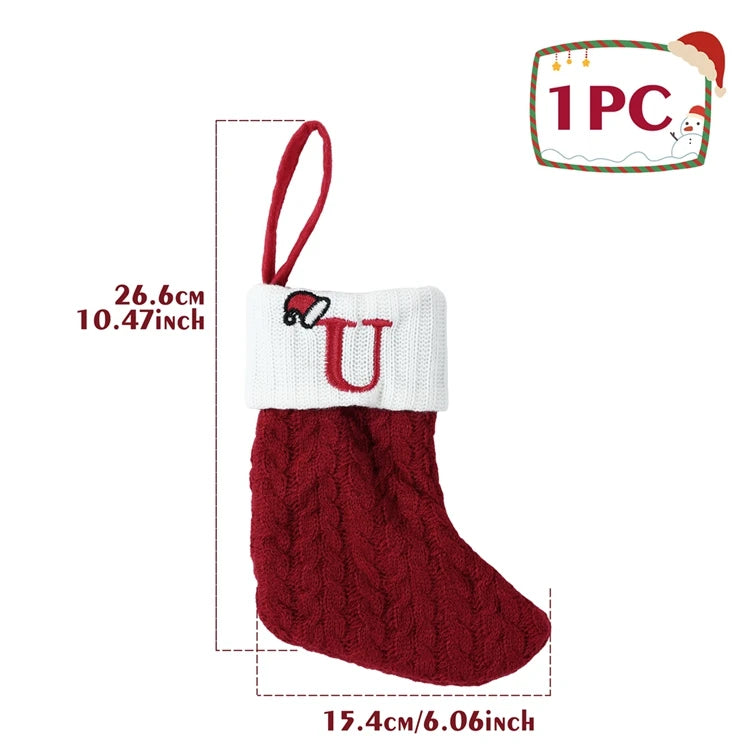 Mini Knitted Letter Stocking Decoration