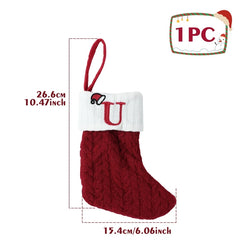 Mini Knitted Letter Stocking Decoration