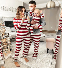 Striped Family Christmas Pyjamas Set - Festive and Cosy
