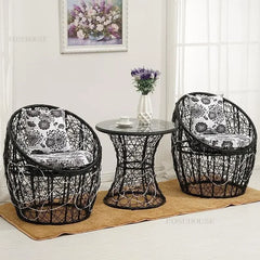 Modern Rattan Patio Set – 3-Piece Outdoor Furniture