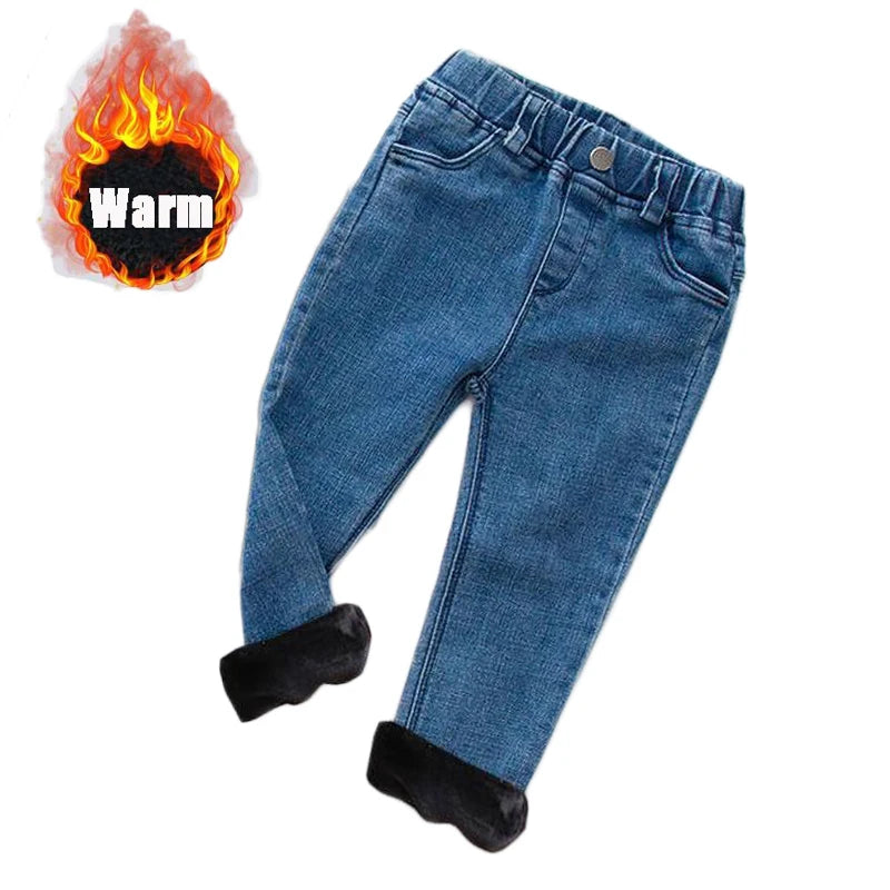 Kids' Fleece Lined Warm Jeans