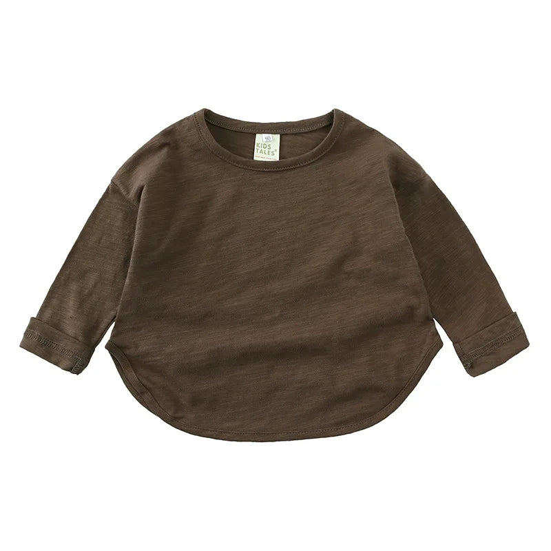 Kids' Cotton Long Sleeve Top, Relaxed Fit