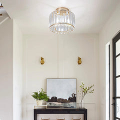 Minimalist Square Crystal LED Ceiling Light – Modern Flush Mount Chandelier