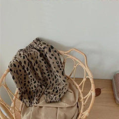 Girls' Leopard Print Loose Trousers
