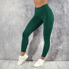 Women's High-Waisted Butt-Lifting Leggings – Stretchy Yoga & Gym Workout Tights with Pockets