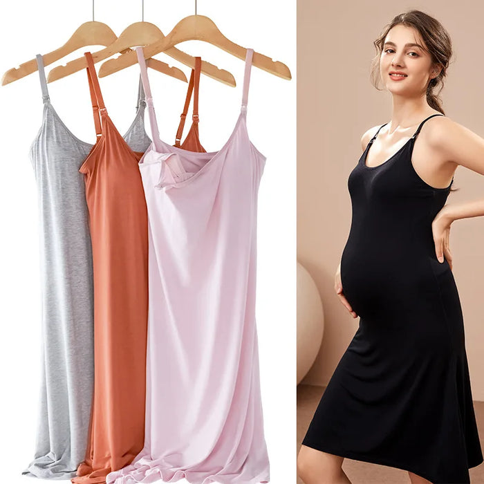 Maternity Sleeveless Nursing Nightdress