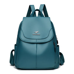 Women's Large Capacity Genuine Leather Backpack – Vintage Travel & School Bag