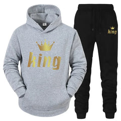 King & Queen Couple Tracksuit – Matching Hoodie & Joggers Set