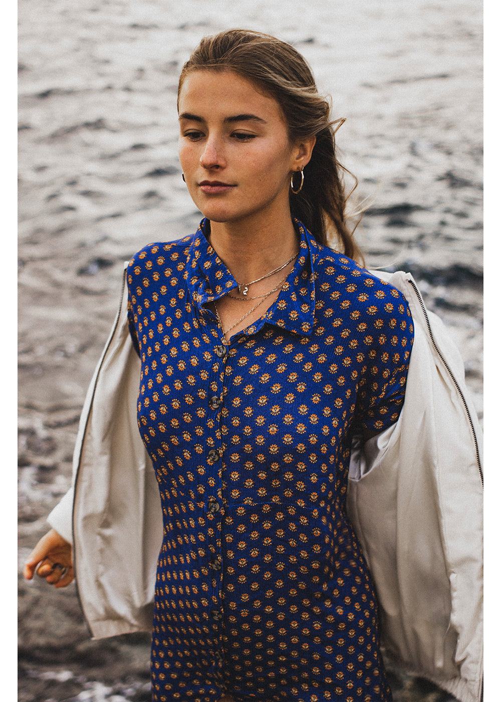 Sunbeam Woven Shirt Dress in Blue