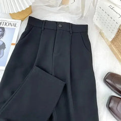 Women's High-Waisted Harem Trousers – Smart Casual Office Suit Pants