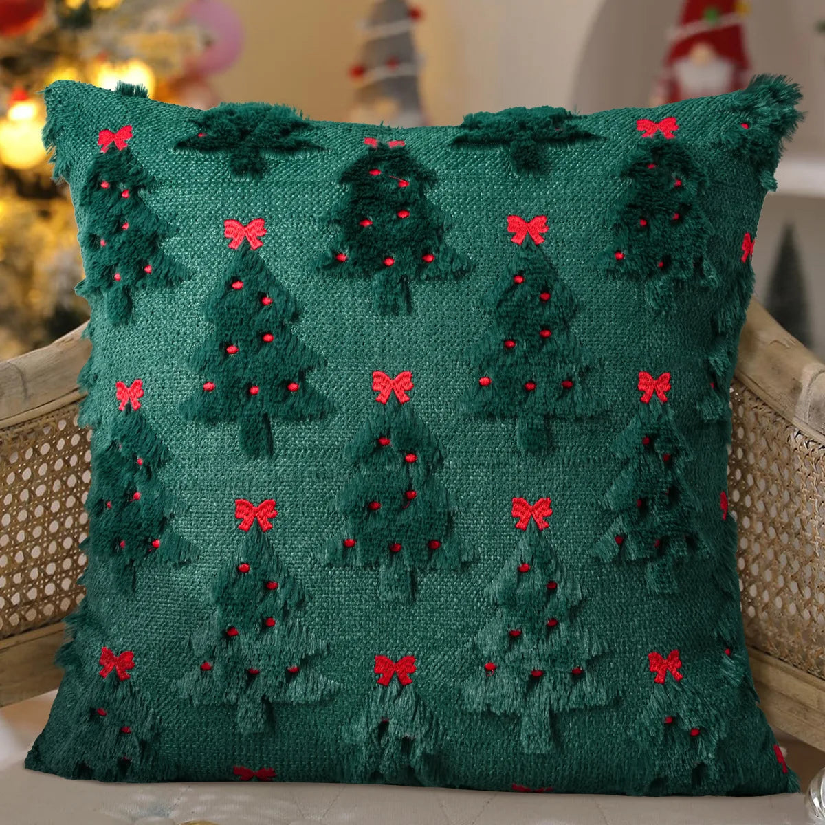 Plush Christmas Cushion Cover, 45 x 45 cm