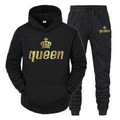 King & Queen Couple Tracksuit – Matching Hoodie & Joggers Set