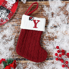 Mini Knitted Letter Stocking Decoration