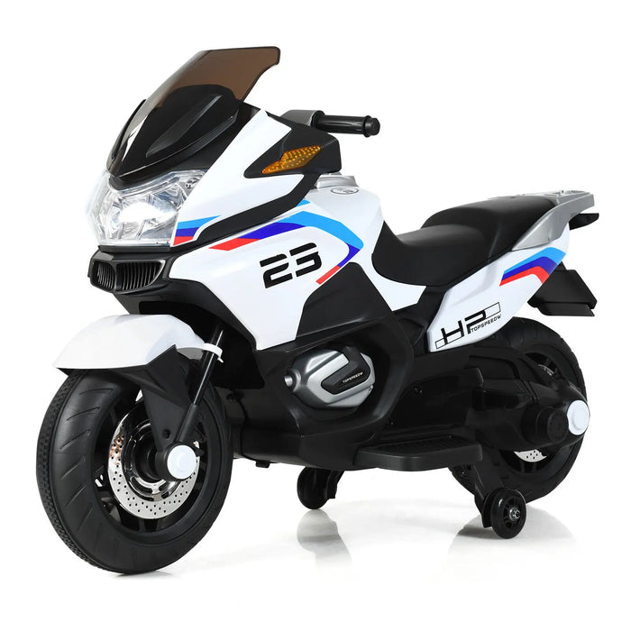 Kids' Electric Ride-On Motorcycle 12V, Ages 3-6, Training Wheels