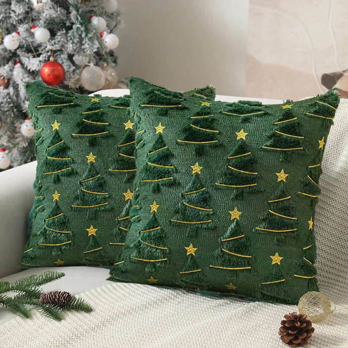 Plush Christmas Tree Cushion Cover, 45 x 45cm