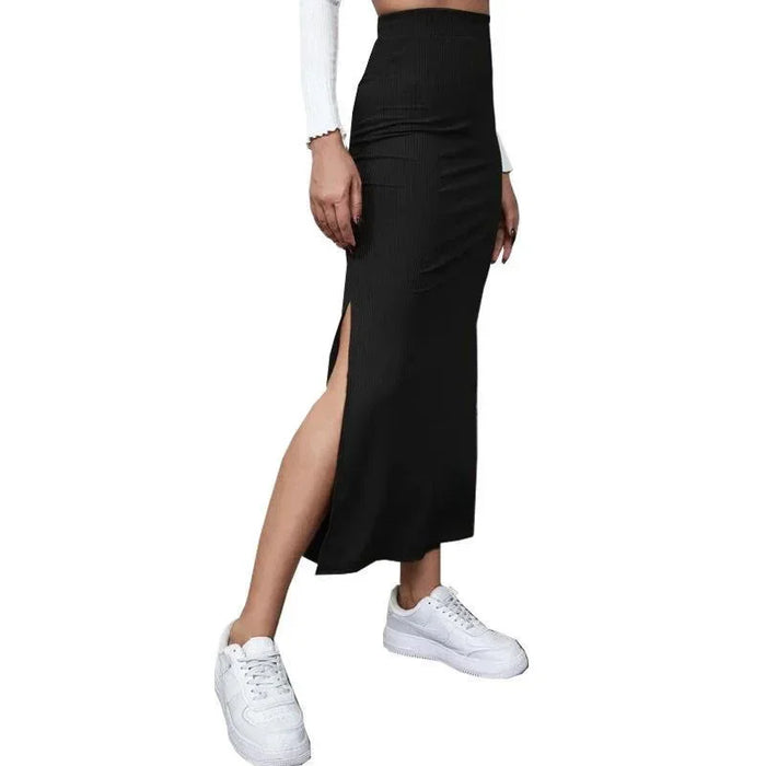 Women's High Waist Bodycon Maxi Skirt, Elegant Split Pencil Skirt, image 2