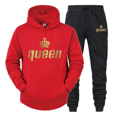 King & Queen Couple Tracksuit – Matching Hoodie & Joggers Set