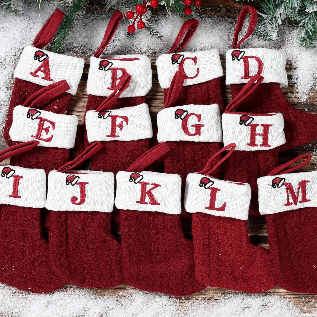 Mini Knitted Letter Stocking Decoration