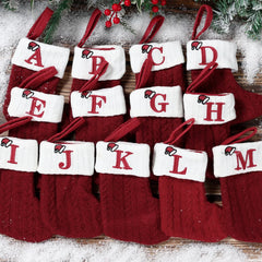 Mini Knitted Letter Stocking Decoration