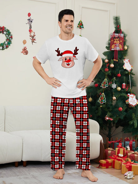Cosy Family Christmas Pyjamas - Santa & Snowflake Print
