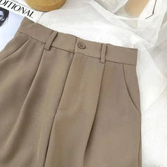 Women's High-Waisted Harem Trousers – Smart Casual Office Suit Pants