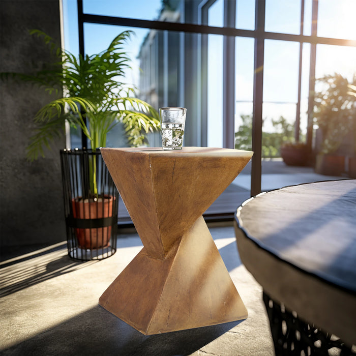 Modern Geometric Concrete Side Table, Indoor & Outdoor Accent Piece