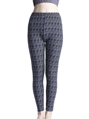 Women's High-Waisted Plaid Leggings – Push-Up Fitness & Casual Trousers