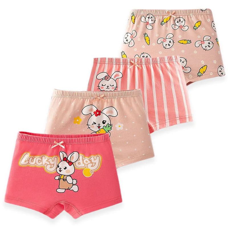 Girls' Cotton Boxer Briefs, Pack of 4